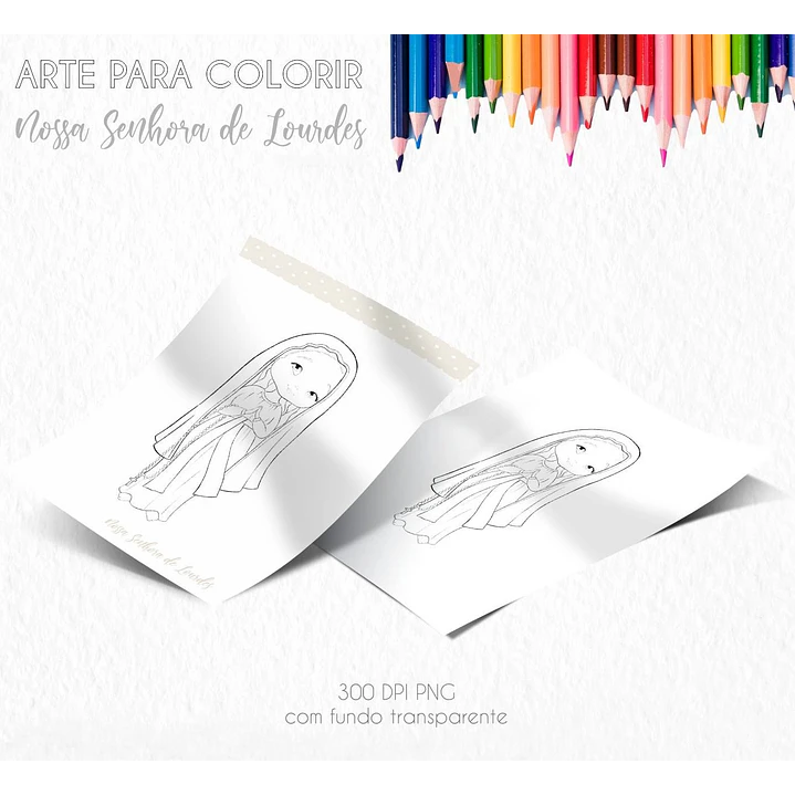 Kit Digital Santinhos para Colorir Arquivos em Png 3