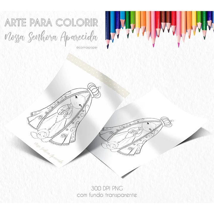 Kit Digital Santinhos para Colorir Arquivos em Png 4