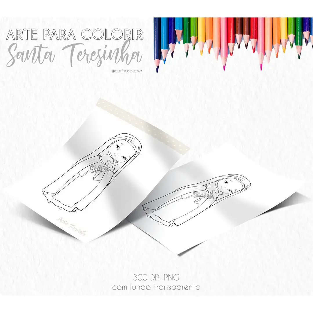 Kit Digital Santinhos para Colorir Arquivos em Png 6