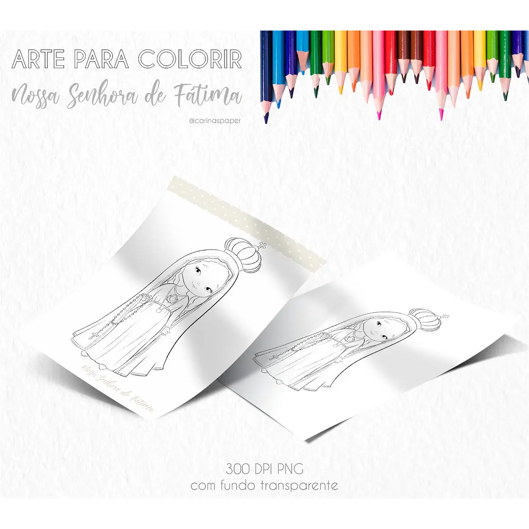 Kit Digital Santinhos para Colorir Arquivos em Png 7