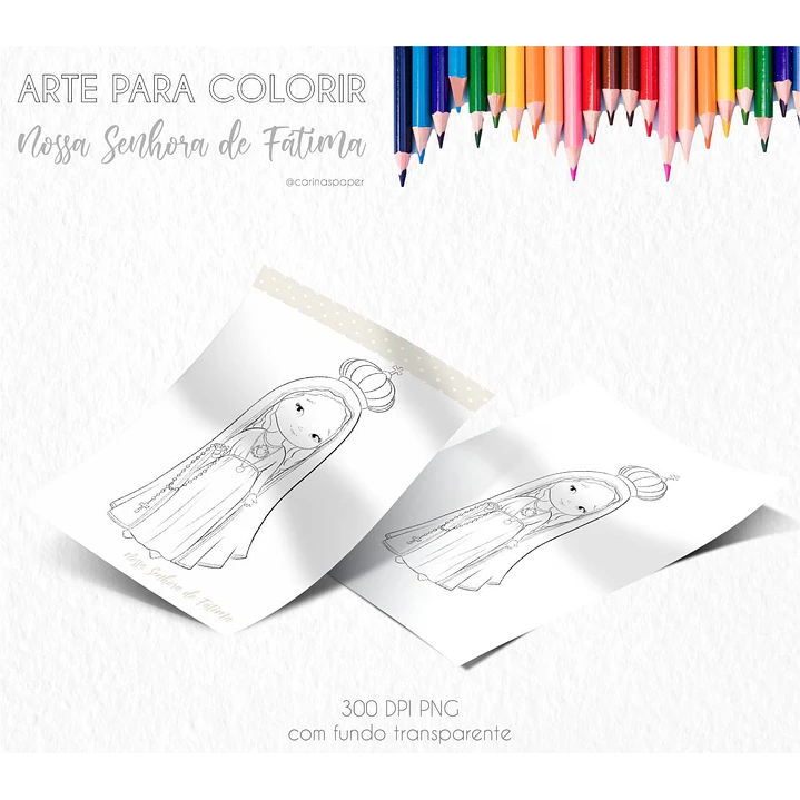 Kit Digital Santinhos para Colorir Arquivos em Png 7