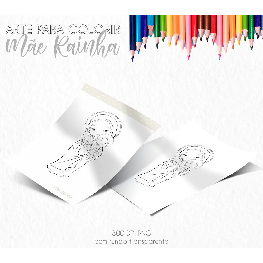 Kit Digital Santinhos para Colorir Arquivos em Png 9