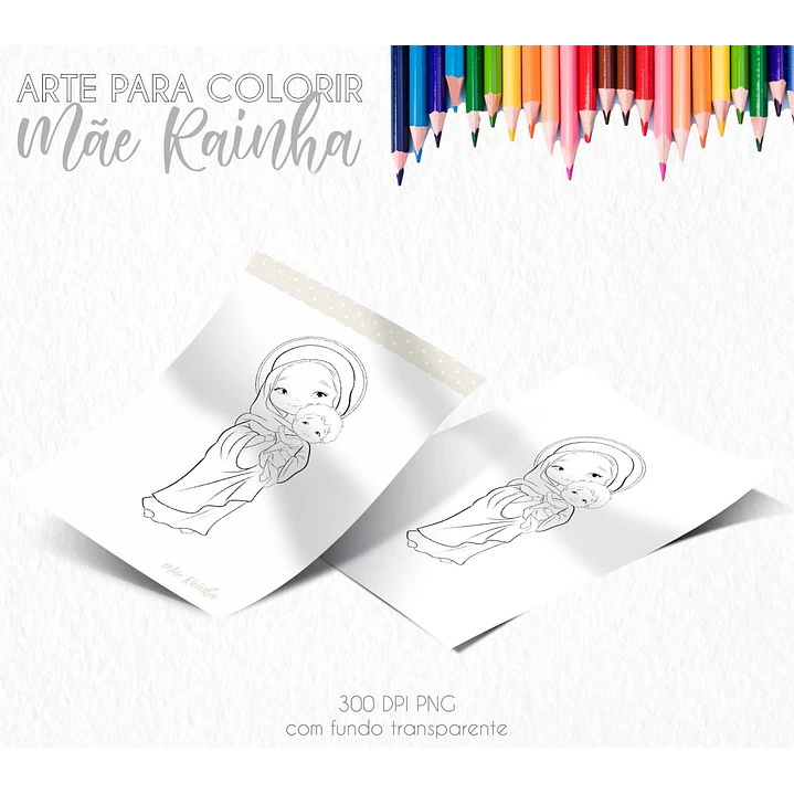 Kit Digital Santinhos para Colorir Arquivos em Png 9