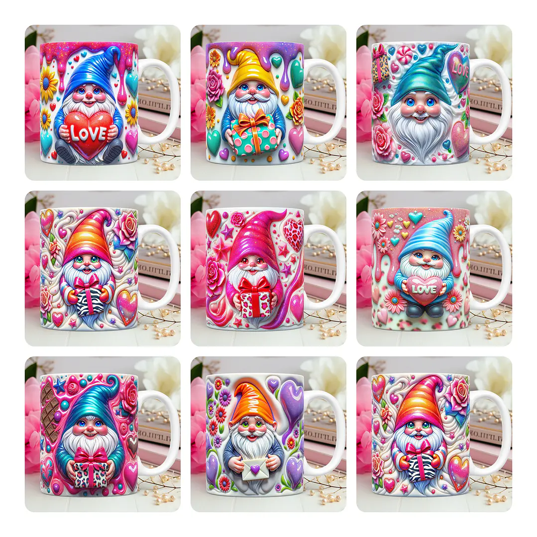 30 Artes para Caneca Dia dos Namorados 3D Gnomos Love 3d Arquivos Png 1
