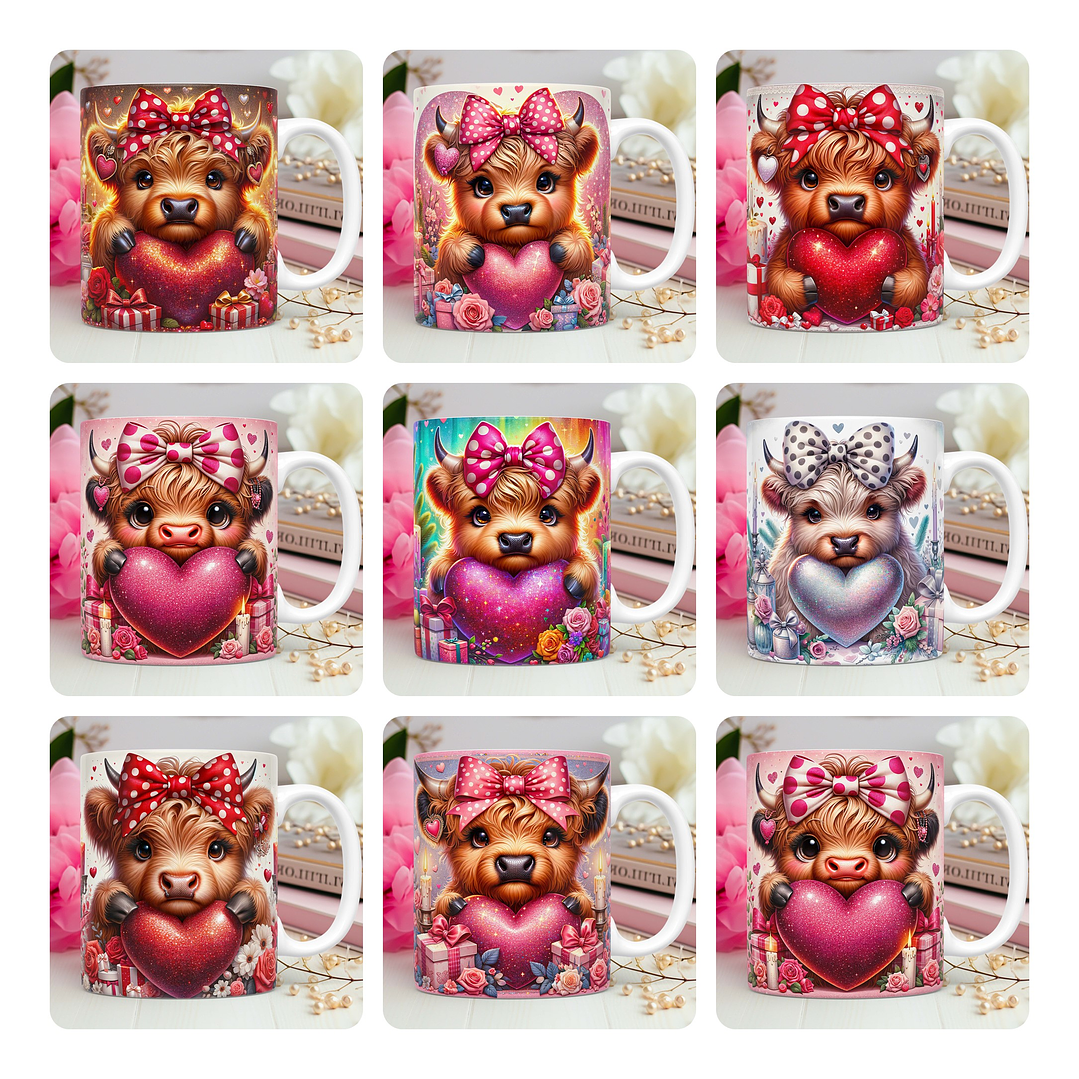 10 Artes para Caneca Dia dos Namorados 3D Vaquinhas Love 3d Arquivos Png 1