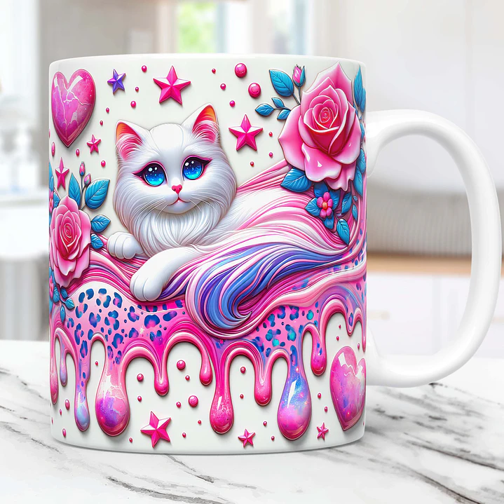 20 Artes Caneca Gato Cute Animal Animais Pet Love 3d Arquivos Png 2