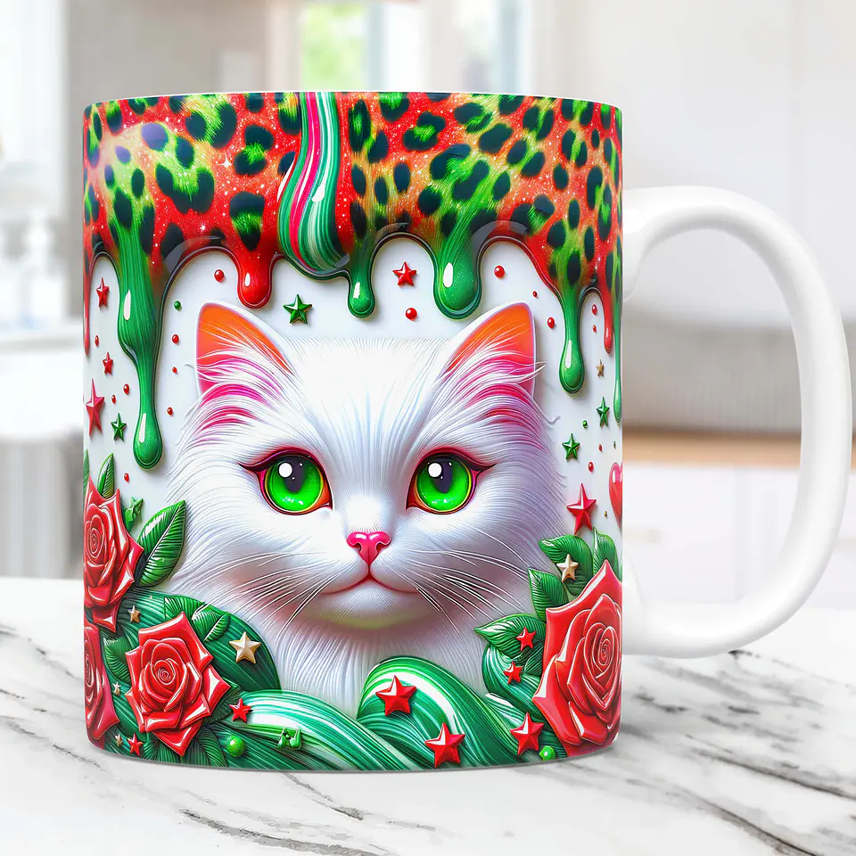 20 Artes Caneca Gato Cute Animal Animais Pet Love 3d Arquivos Png 9