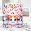 15 Artes Caneca Gato Cute Animal Animais Pet Love 3d Arquivos Png