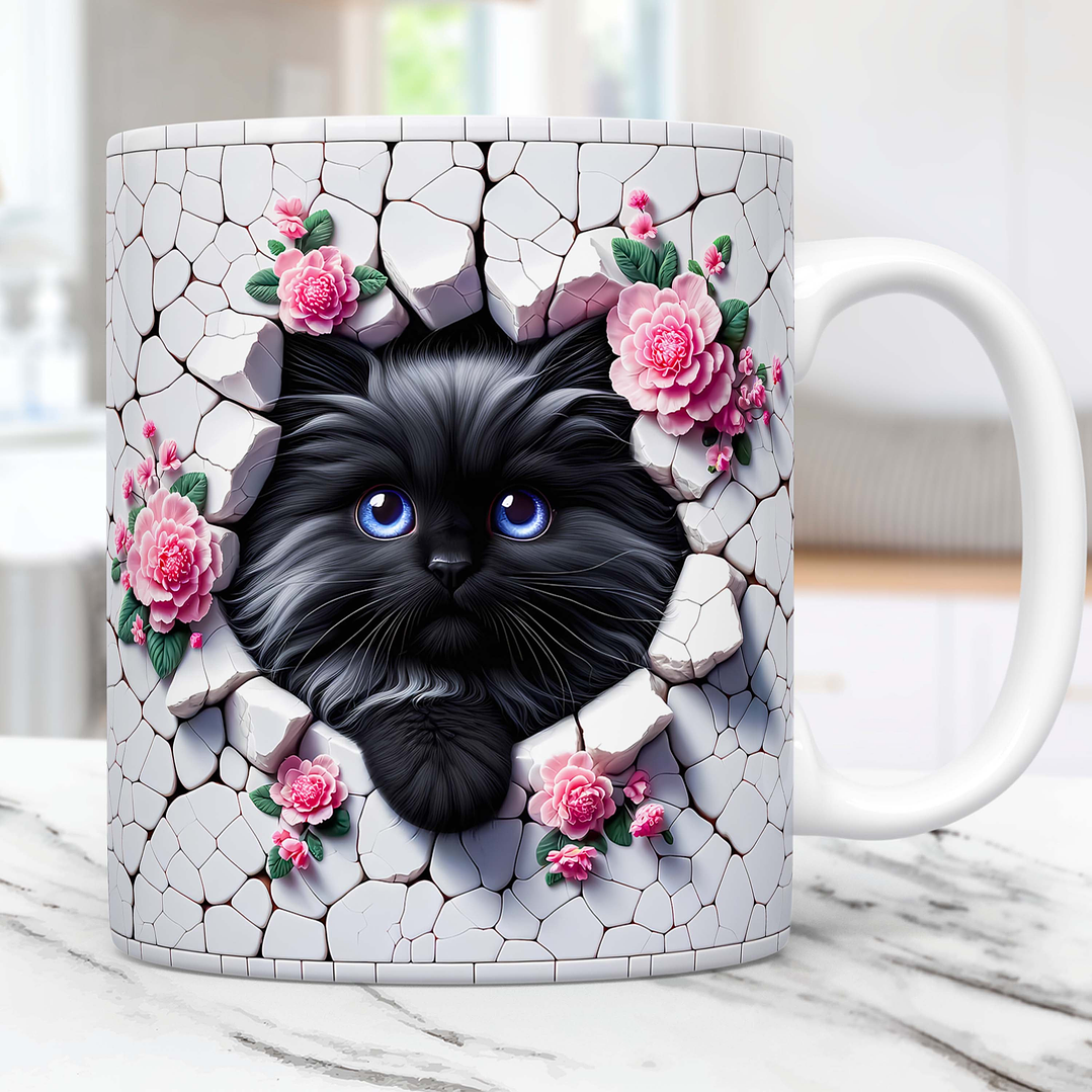 10 Artes Caneca Gato 3D Gatinhos Animal Animais Pet Love 3d Arquivos Png 7