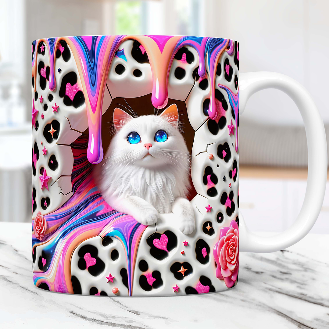 10 Artes Caneca Gato 3D Gatinhos Animal Animais Pet Love 3d Arquivos Png 8