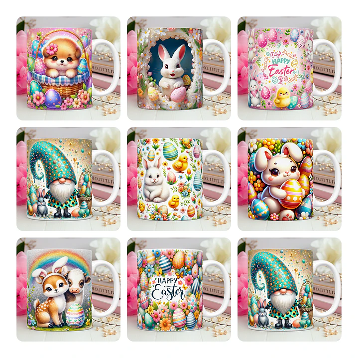 100 Artes Caneca Feliz Páscoa 3d Arquivos Png 1