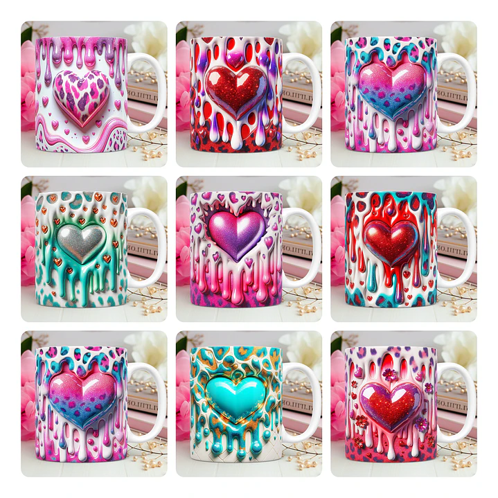 30 Artes para Caneca Dia dos Namorados 3D Arquivos Png 1