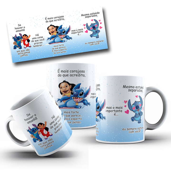 Arte Caneca Caneca Stitch Amizade Arquivo Editável  1