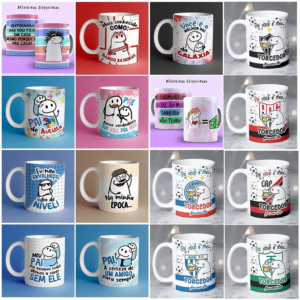 Pack Artes Caneca Flork Bento Memes Completo Arquivos Jpge + Mockups 10