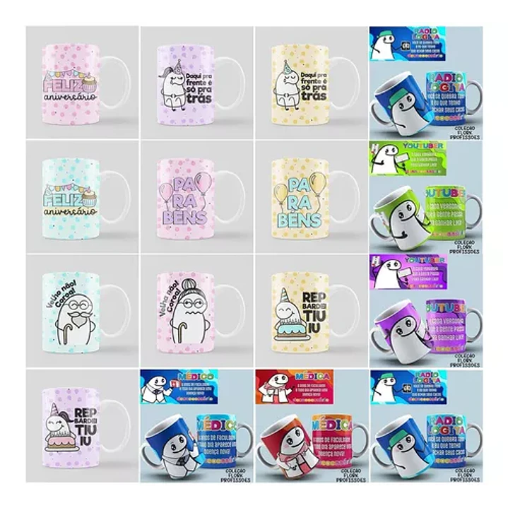 Pack Artes Caneca Flork Bento Memes Completo Arquivos Jpge + Mockups 13
