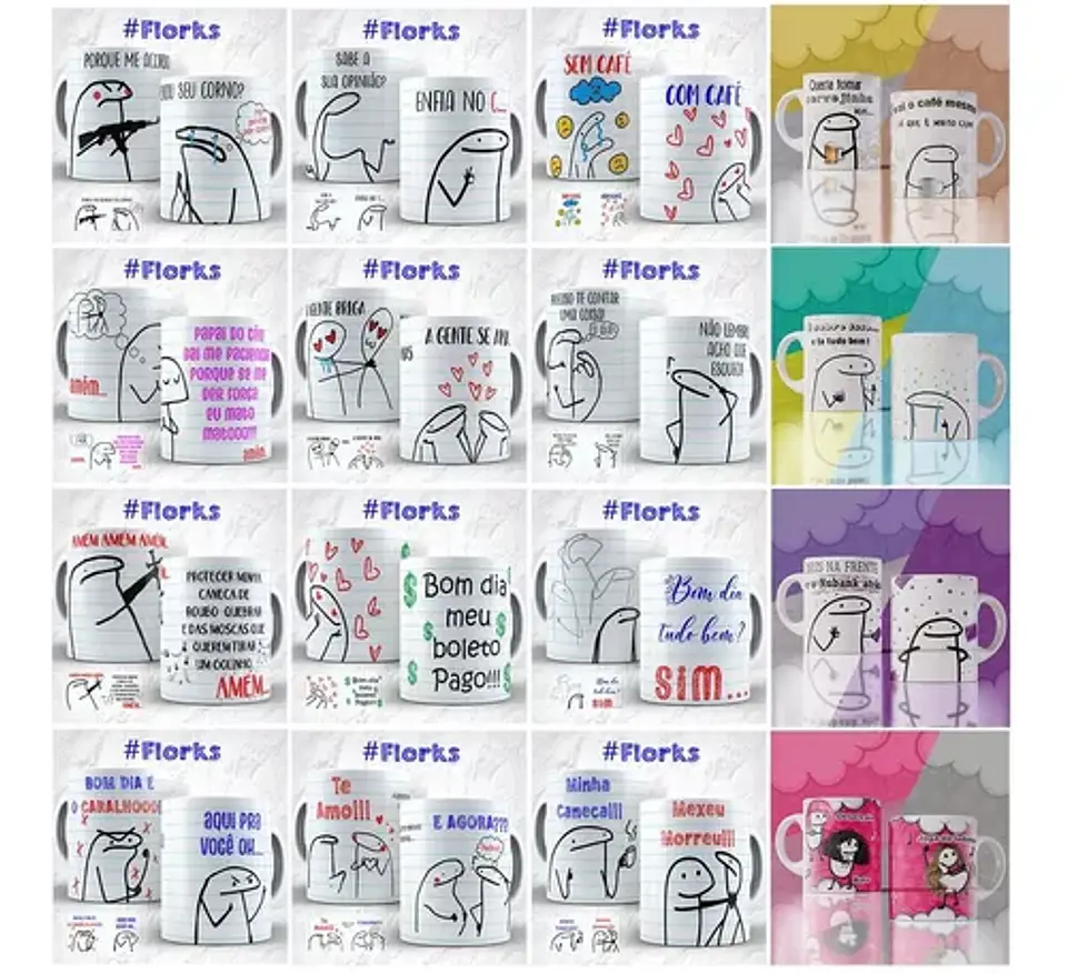 Pack Artes Caneca Flork Bento Memes Completo Arquivos Jpge + Mockups 14