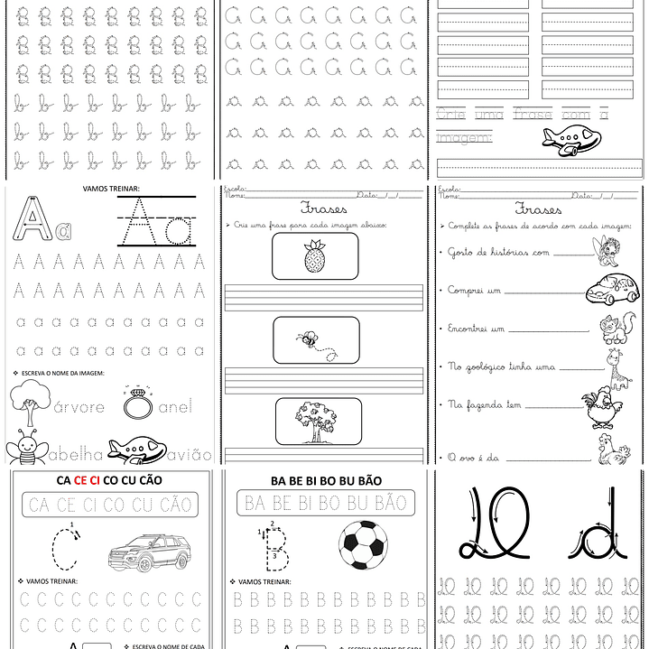 Arquivo Escolar Caligrafia Letra Cursiva Script e Bastão Volta as aulas em Pdf 4