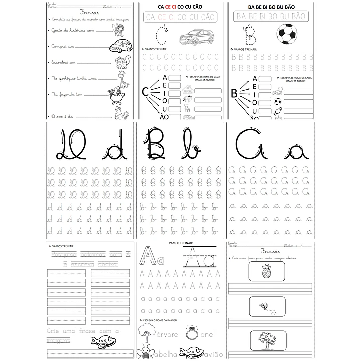 Arquivo Escolar Caligrafia Letra Cursiva Script e Bastão Volta as aulas em Pdf 5