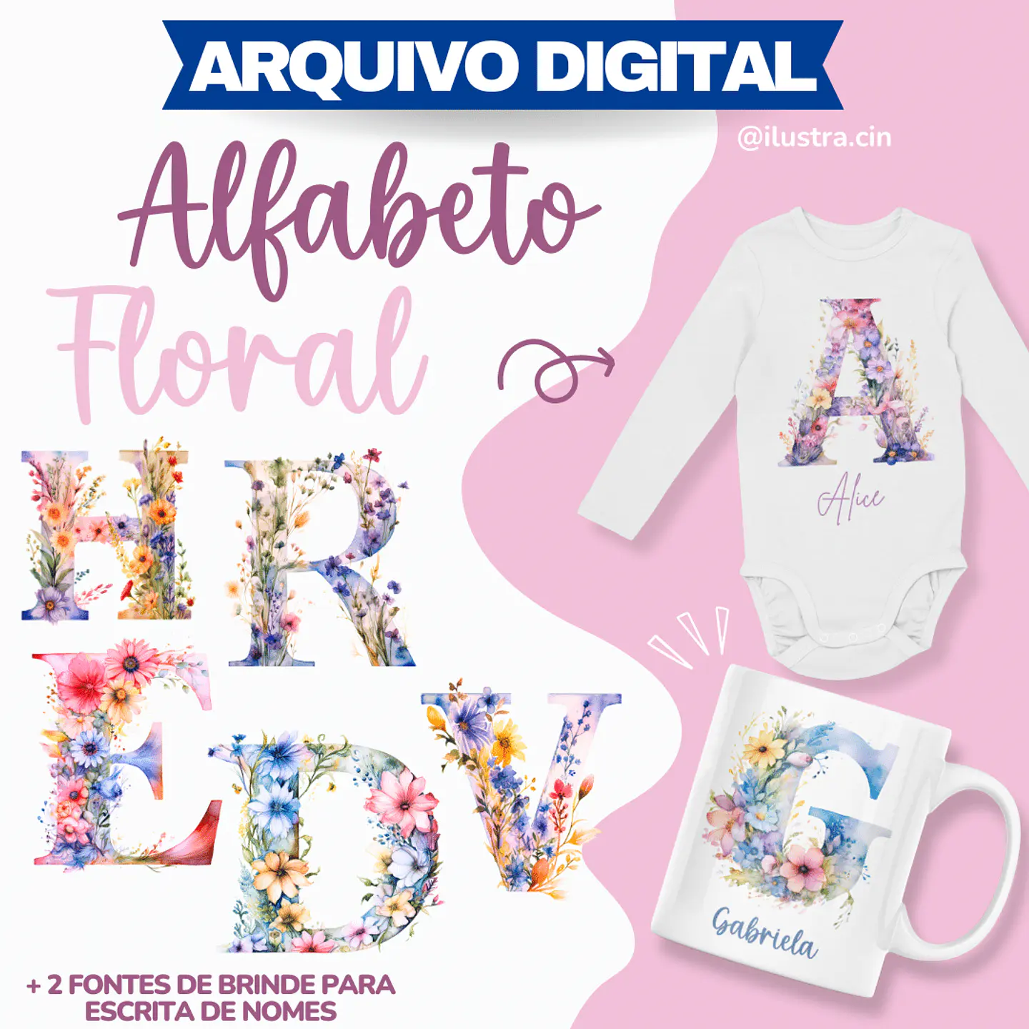 Kit Digital Alfabetos Arquivos em Png   3