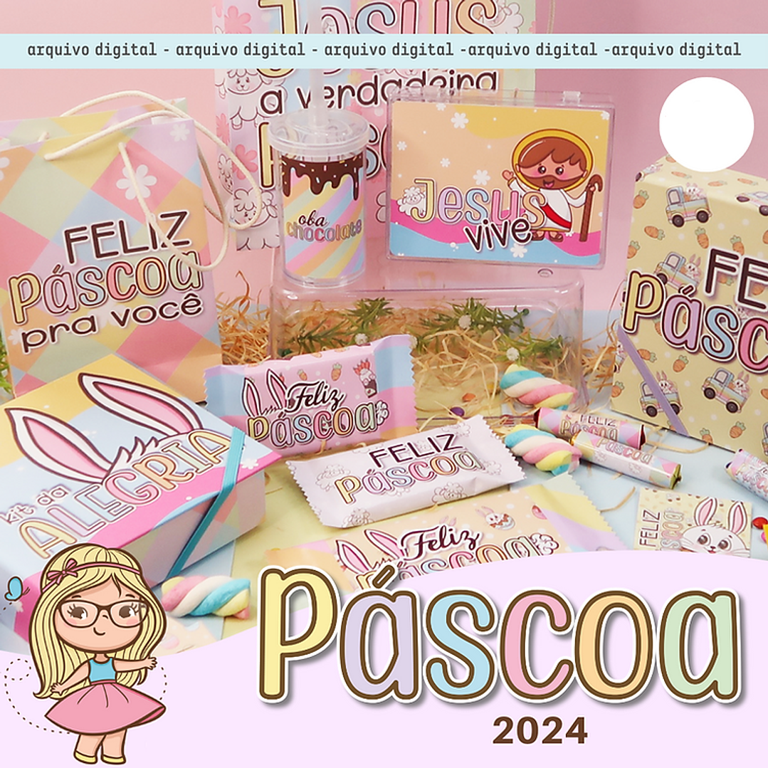 Kit Digital Páscoa Mimos Prontos Arquivos em Png 1