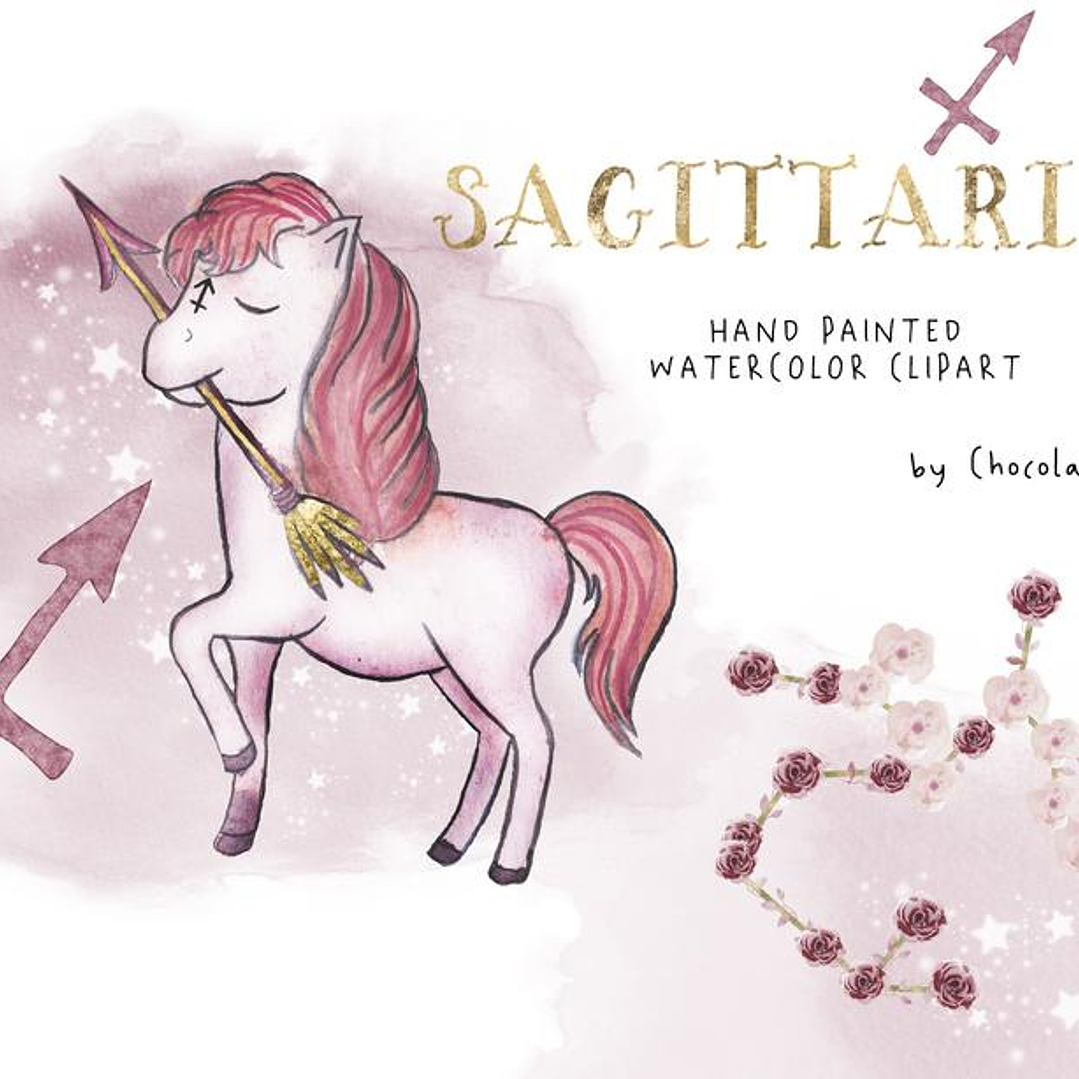 Kit Digital Signos Aquarela Arquivos em Png  3