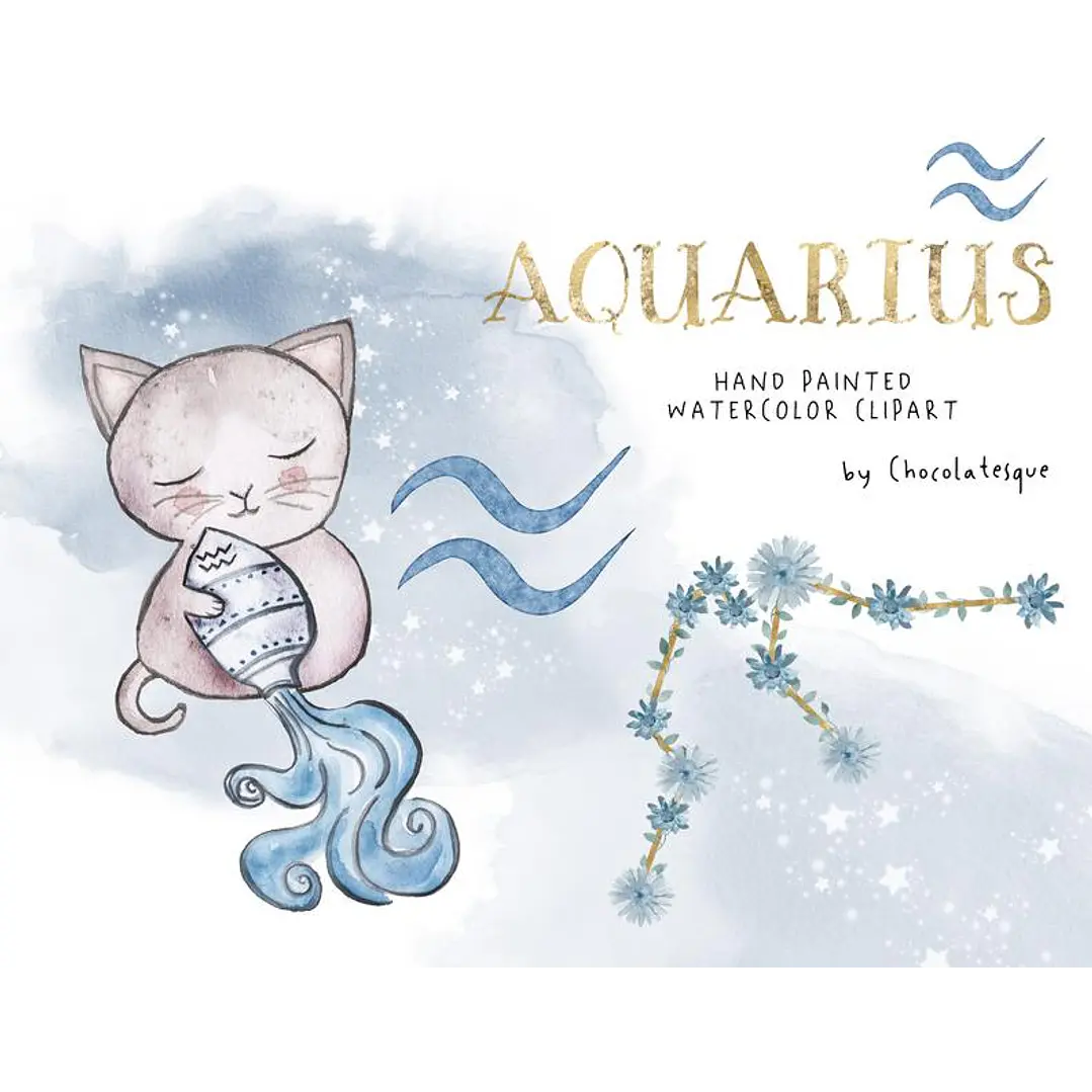 Kit Digital Signos Aquarela Arquivos em Png  7