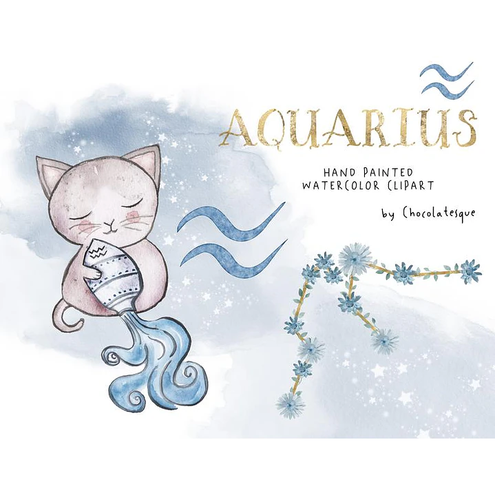 Kit Digital Signos Aquarela Arquivos em Png  7
