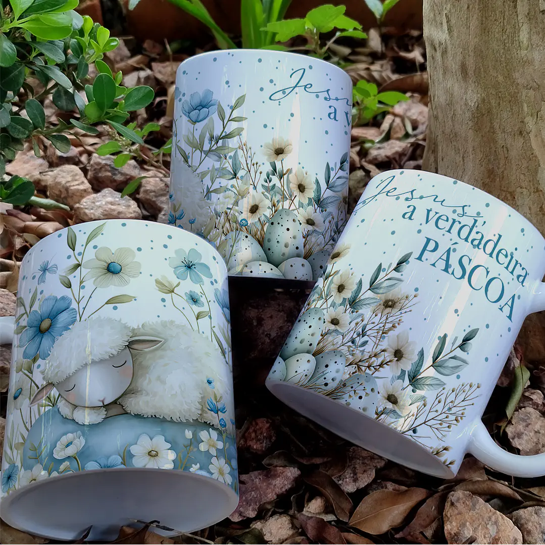 10 Artes Caneca Páscoa Cristã Arquivos Editável 4