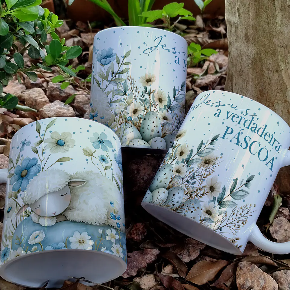 10 Artes Caneca Páscoa Cristã Arquivos Editável 4