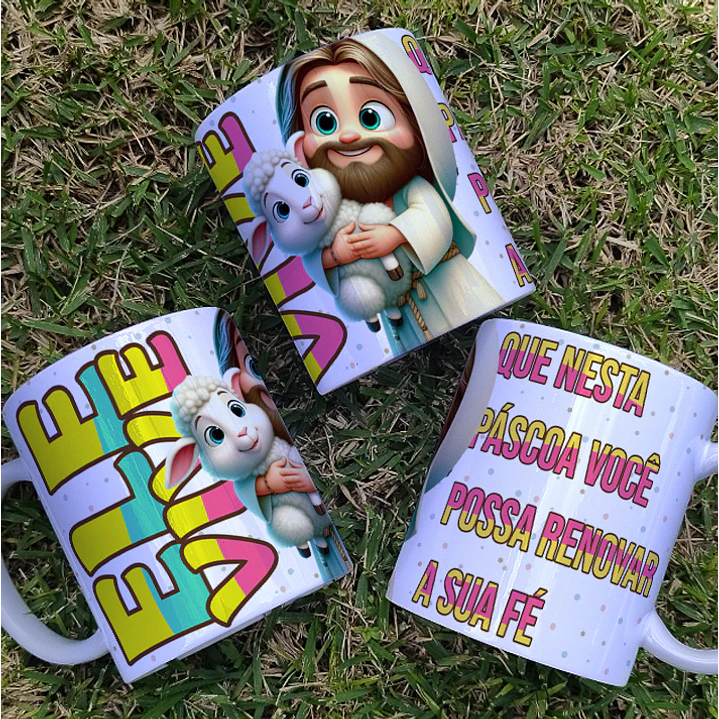 10 Artes Caneca Páscoa Cristã Arquivos Editável 6