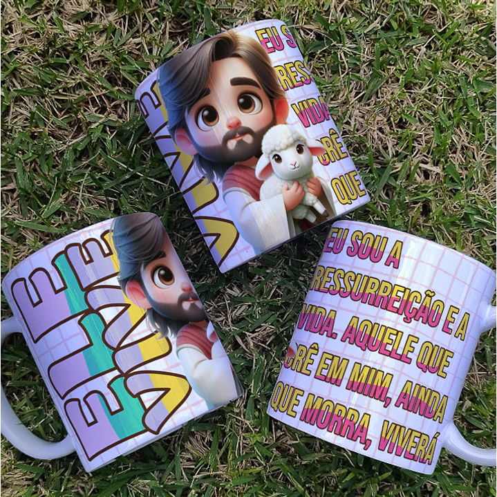 10 Artes Caneca Páscoa Cristã Arquivos Editável 7