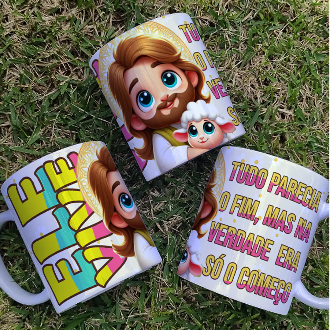 10 Artes Caneca Páscoa Cristã Arquivos Editável 10