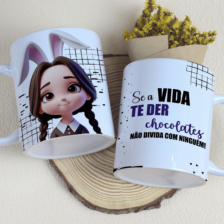 10 Artes Caneca Páscoa Wandinha Arquivos Editável  7