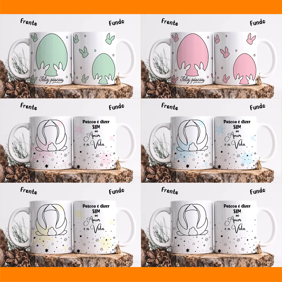 20 Artes para Caneca Páscoa Linhas Arquivos em Jpg 1
