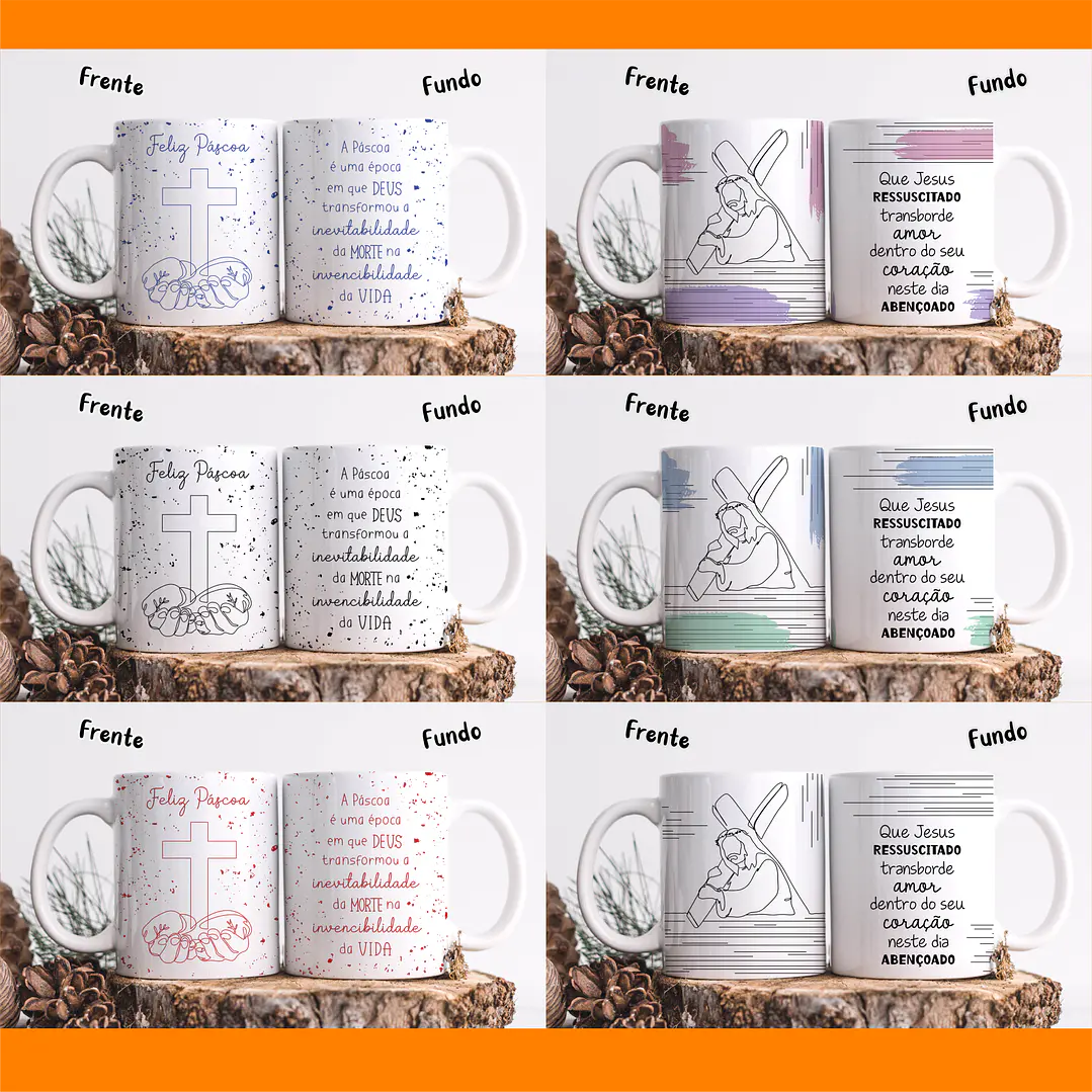 20 Artes para Caneca Páscoa Linhas Arquivos em Jpg 3