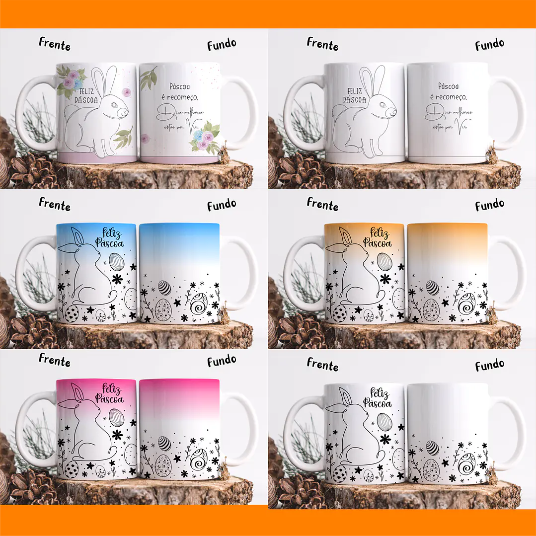 20 Artes para Caneca Páscoa Linhas Arquivos em Jpg 5