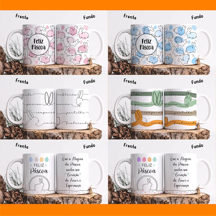 20 Artes para Caneca Páscoa Linhas Arquivos em Jpg 6