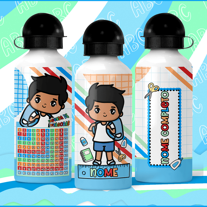 24 Artes para Canecas e Garrafinhas Meninos Volta as Aulas Arquivos em Jpg 6