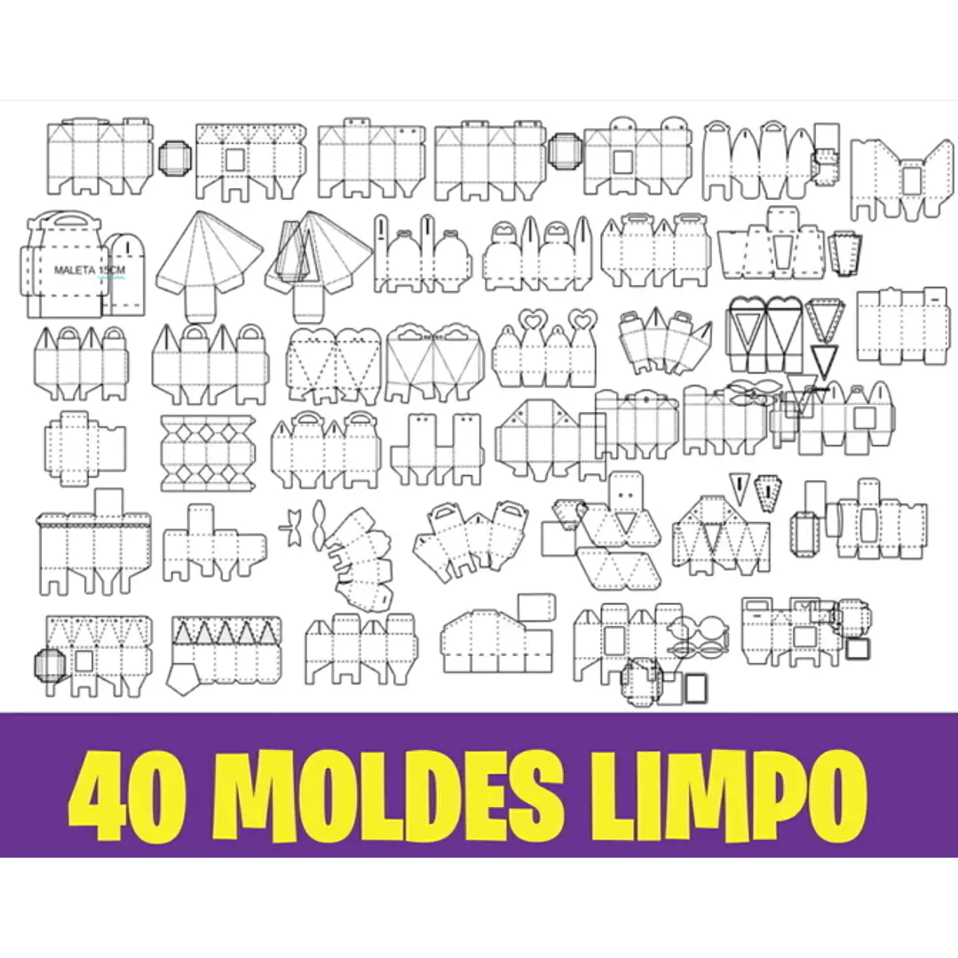 40 Moldes Limpos para Caixinhas em Studio 1