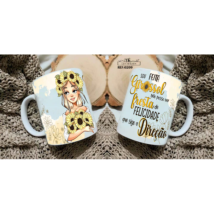 11 Artes para Caneca e Camisa Girassol Arquivos Editável 2