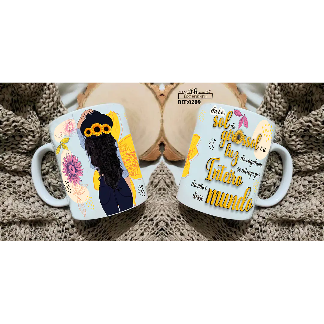11 Artes para Caneca e Camisa Girassol Arquivos Editável 4