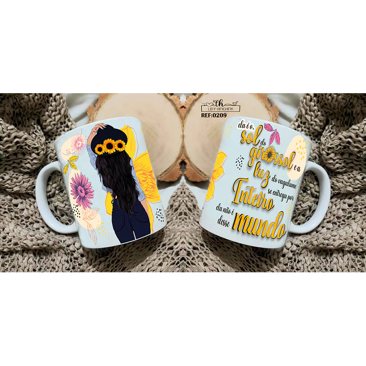 11 Artes para Caneca e Camisa Girassol Arquivos Editável 4