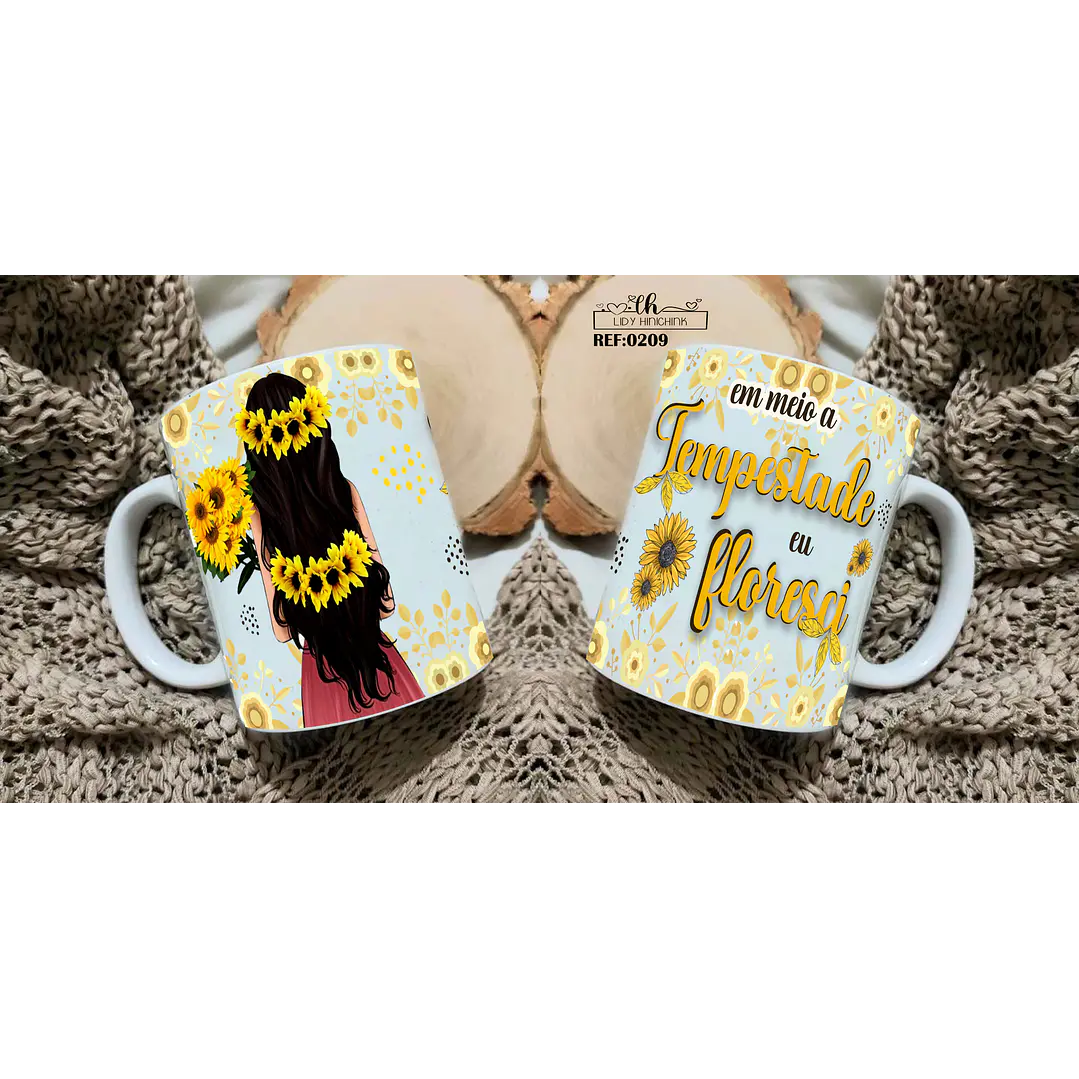 11 Artes para Caneca e Camisa Girassol Arquivos Editável 6