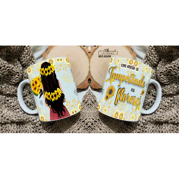 11 Artes para Caneca e Camisa Girassol Arquivos Editável 6