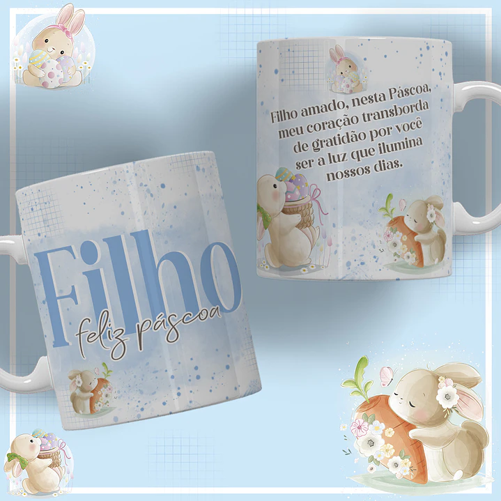 12 Artes para Caneca Páscoa Família Arquivos Editável 1