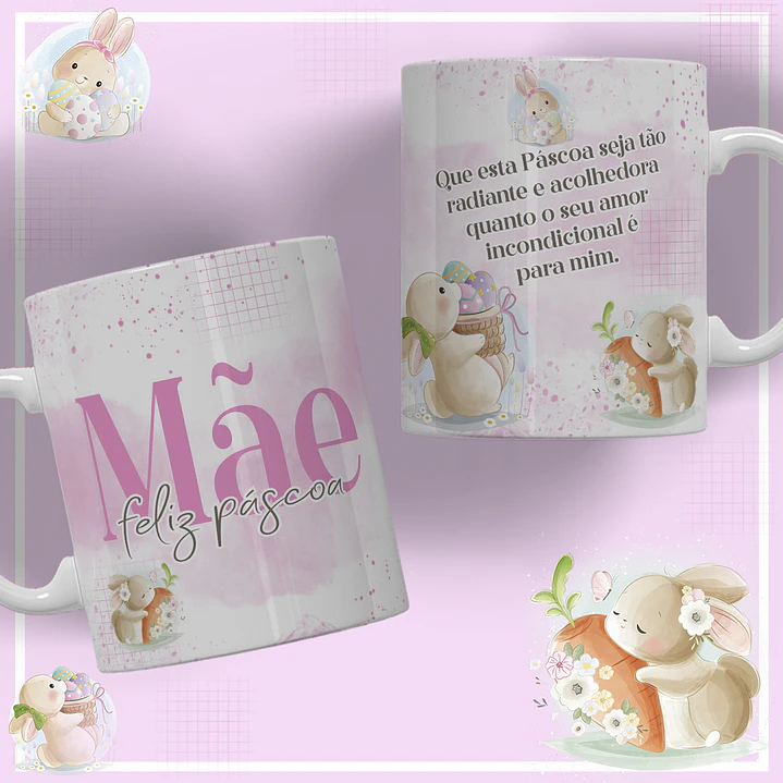 12 Artes para Caneca Páscoa Família Arquivos Editável 2