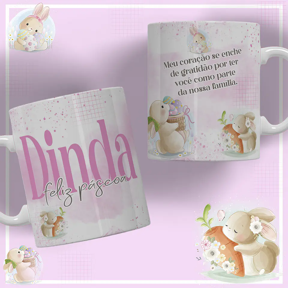 12 Artes para Caneca Páscoa Família Arquivos Editável 4