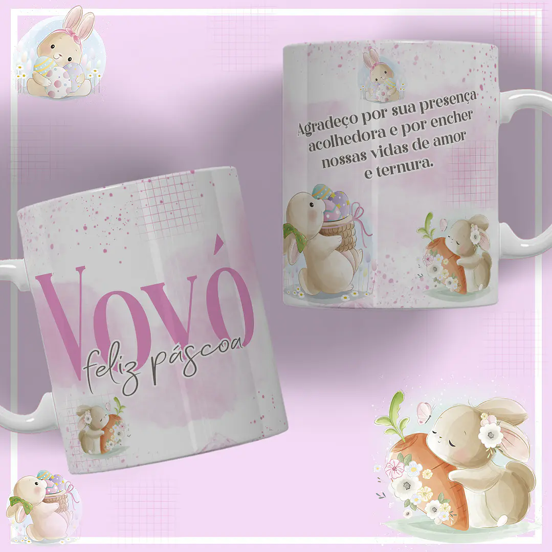 12 Artes para Caneca Páscoa Família Arquivos Editável 5