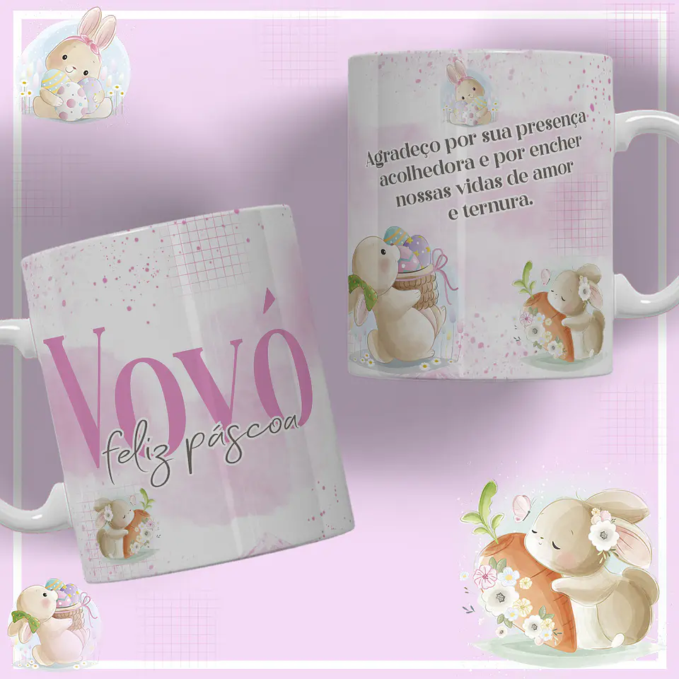 12 Artes para Caneca Páscoa Família Arquivos Editável 5