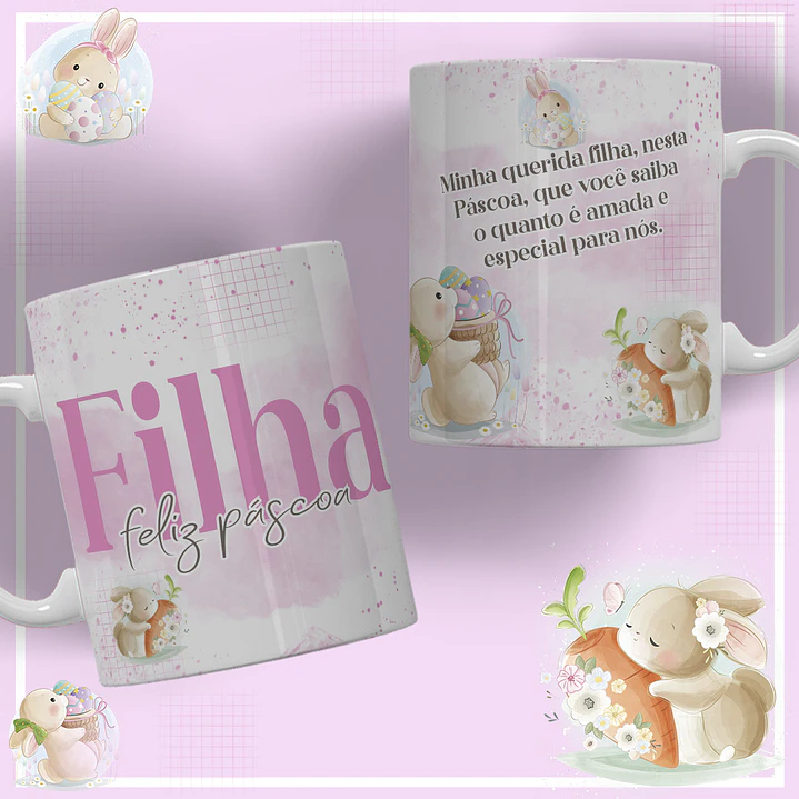 12 Artes para Caneca Páscoa Família Arquivos Editável 7